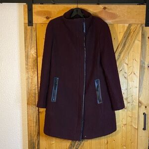 Calvin Klein Women's Dark Burgundy Trench Coat